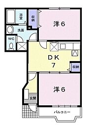 グランデージュMK 2DKの間取図画像