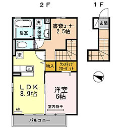 ウィット植松 1LDKの間取図画像