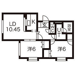 ルシエル1 2LDKの間取図画像