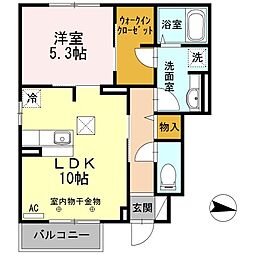 コラール　Ａ 1階1LDKの間取り