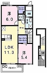 ドルチェA 2LDKの間取図画像