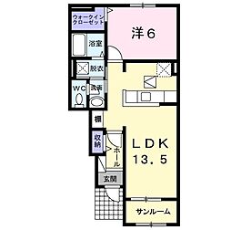 パストラルC 1LDKの間取図画像