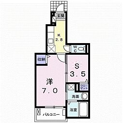 サウスウィンド2 1SKの間取図画像