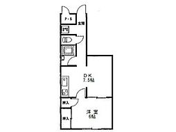 ファミール翔 3階1DKの間取り