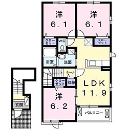 ブリッサIV 2階3LDKの間取り