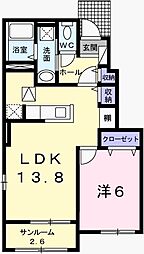 スピカ2 1LDKの間取図画像