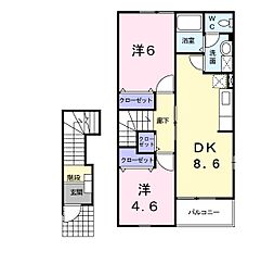 シャルマンC 2DKの間取図画像