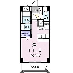 ニューアメニティービラ壼屋 ワンルームの間取図画像