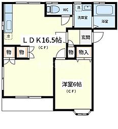 ゆうきハイツ 1LDKの間取図画像