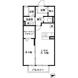 エスペランサ 2階1LDKの間取り