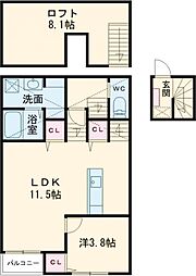Destino小郡駅南A 1階1LDKの間取り