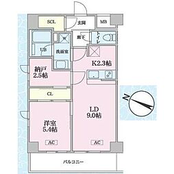 メルヴェーユ 1SLDKの間取図画像