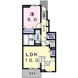 メゾンK・桜坂 1LDKの間取図画像