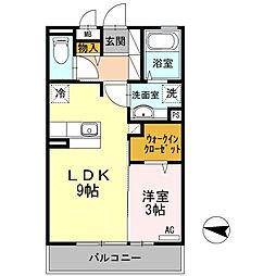 エクセレント2 1LDKの間取図画像