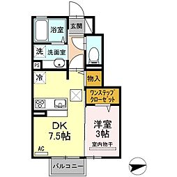 メゾンランディ神谷 1DKの間取図画像