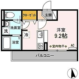セジュールオッツM ワンルームの間取図画像