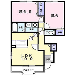 ボヌール1 2LDKの間取図画像