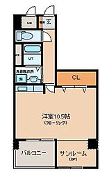 ソラリア・コルテ 7階ワンルームの間取り
