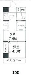 ルヴァンヴェール 1DKの間取図画像
