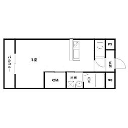 セリオメゾン原新町 ワンルームの間取図画像
