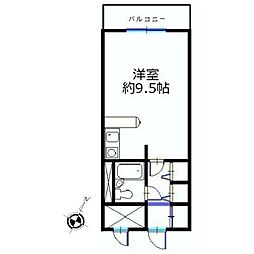 ライオンズプラザ平塚 ワンルームの間取図画像
