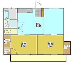 小堀ビル 2LDKの間取図画像