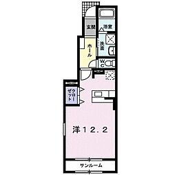 メゾン・シンシア2 ワンルームの間取図画像