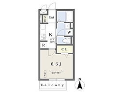 コーポラス 1階1Kの間取り