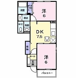 フェニックス大日向 2DKの間取図画像