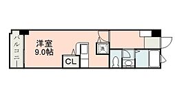 ナイスマンション九品寺 1Kの間取図画像
