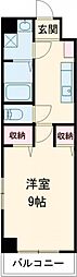 ヴェルデシオン 1Kの間取図画像
