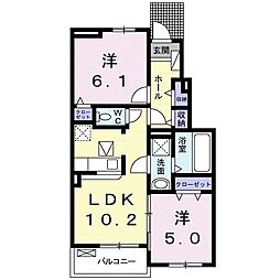Cozyplace 2LDKの間取図画像