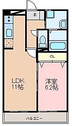 パンダビル 10階1LDKの間取り