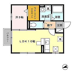 リベール　Ａ/Ｂ/Ｃ 1階1LDKの間取り