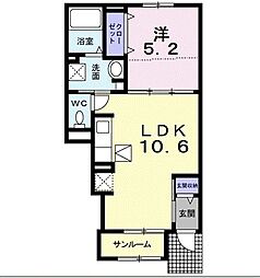 アネックス中央 1LDKの間取図画像