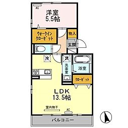 ファミール・カメリア 1LDKの間取図画像