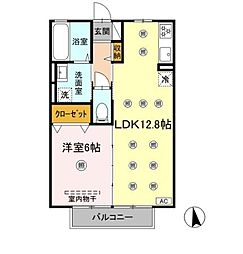 セジュールウィル 1LDKの間取図画像