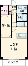 グリーンハイム 1LDKの間取図画像
