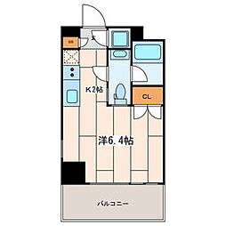 Premium Residence Kawasaki 2階1Kの間取り