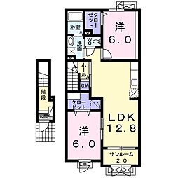 ポルトフィーノ 2LDKの間取図画像
