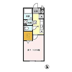 モナリエウスバ 1Kの間取図画像