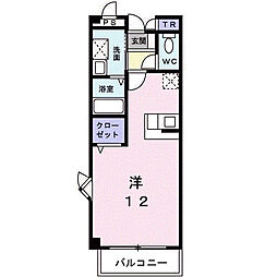 エンゼルハイツ2 ワンルームの間取図画像