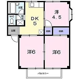 ロイヤルハイツ 2階3DKの間取り