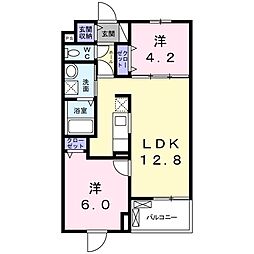 メゾンけやき 2LDKの間取図画像