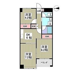 リバーサイド東信 3Kの間取図画像