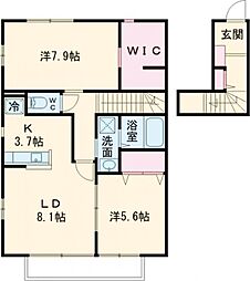 ラ・カーサ・フェリーチェ 2LDKの間取図画像