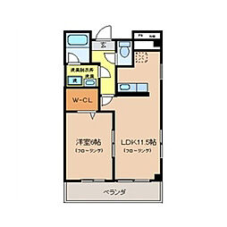 プリステージュ 1LDKの間取図画像