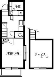 サンリバー燦 1SKの間取図画像