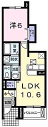 プリムローズガーデン2 1LDKの間取図画像