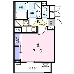 クレスト神崎川 1Kの間取図画像